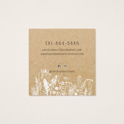 Rustikale Wildblumen mit Grafikkarte (Rückseite)