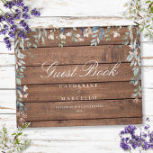 Rustikale Wildblumen mit Holzblumen Gästebuch