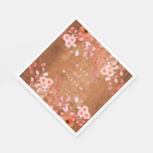 Rustikale Wildblumen mit Holzpfirsichblüte Serviette (Ecke)