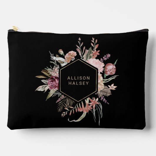 Rustikale Wildblumen mit Ihrem Namen Zubehörtasche (Vorderseite)
