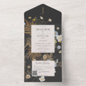 Rustikale Wildblumen Monogram QR Code All In One Einladung (Innen Boden)