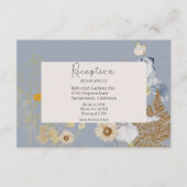 Rustikale Wildblumen Monogramm Dusty Blue Empfang Begleitkarte (Vorderseite)