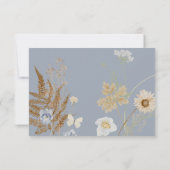 Rustikale Wildblumen Monogramm Dusty Blue RSVP Karte (Rückseite)