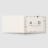 Rustikale Wildblumen Monogramm Elegante Hochzeit i Gästebuch (Voll)