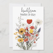 Rustikale Wildblumen Muttertagsbrunch Einladung (Vorderseite)