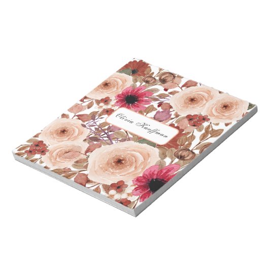 Rustikale Wildblumen Notizblock (Rotiert)