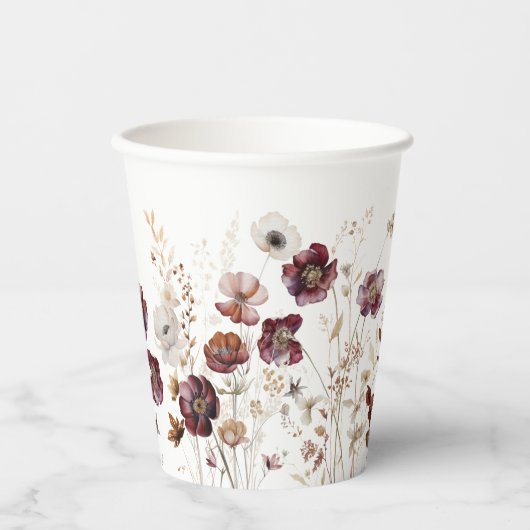 Rustikale Wildblumen Pappbecher (Vorderseite)
