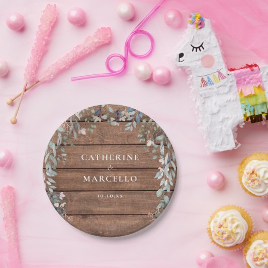 Rustikale Wildblumen Pappteller (Party)