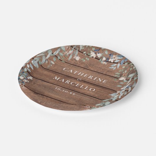 Rustikale Wildblumen Pappteller (Schrägansicht)