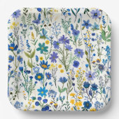Rustikale Wildblumen Pappteller (Vorderseite)
