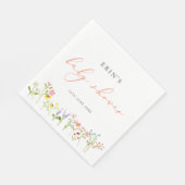 Rustikale Wildblumen Personalisierte Babydusche Na Serviette (Ecke)