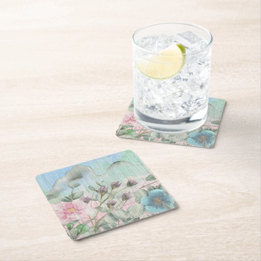 Rustikale Wildblumen Rechteckiger Pappuntersetzer (Vor Ort)