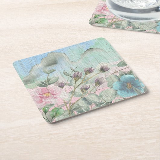 Rustikale Wildblumen Rechteckiger Pappuntersetzer (angewinkelt)