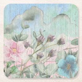 Rustikale Wildblumen Rechteckiger Pappuntersetzer
