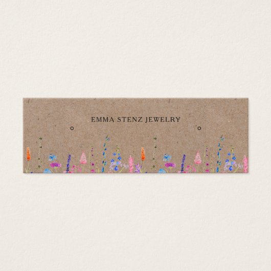 Rustikale Wildblumen sammeln Hoop Stud Mini Card (Vorderseite)