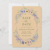Rustikale Wildblumen-Save-the-Date-Erde wilde Wäld Einladung (Vorderseite)