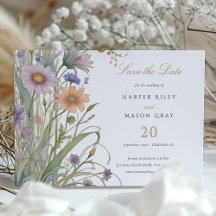 Rustikale Wildblumen Save the Date Hochzeit