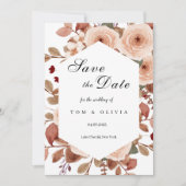 Rustikale Wildblumen Save the Date mit Foto Einladung (Vorderseite)