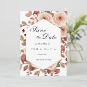 Rustikale Wildblumen Save the Date mit Foto Einladung (Stehend Vorderseite)