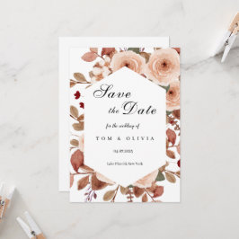 Rustikale Wildblumen Save the Date mit Foto Einladung