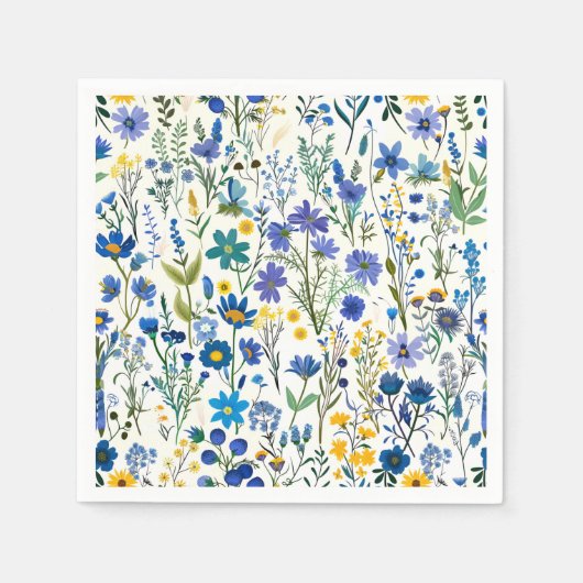 Rustikale Wildblumen Serviette (Vorderseite)