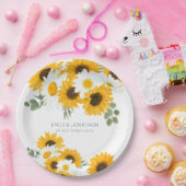 Rustikale Wildblumen Sonnenblumen Namen Datum Hoch Pappteller (Party)