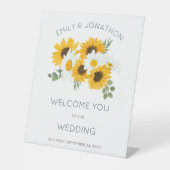 Rustikale Wildblumen Sonnenblumen Willkommen bei H Sockelschild (Vorderseite)