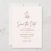 Rustikale Wildblumen-Terrakotta-Boho-Hochzeit Save The Date (Vorderseite)