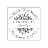 Rustikale Wildblumen Vintage Rücksendeadresse Gummistempel (Prägung)