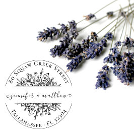 Rustikale Wildblumen Vintage Wedding Rücksendeadre Gummistempel