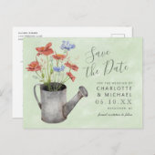 rustikale Wildblumen Wasser kann Postca Save the D Postkarte (Vorne/Hinten)