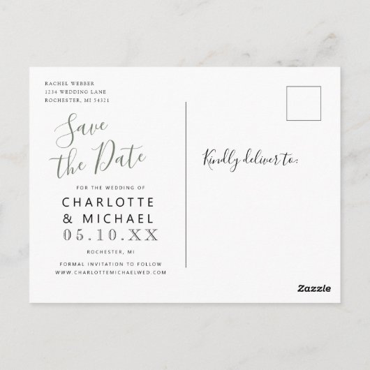 rustikale Wildblumen Wasser kann Postca Save the D Postkarte (Rückseite)