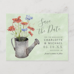 rustikale Wildblumen Wasser kann Postca Save the D Postkarte