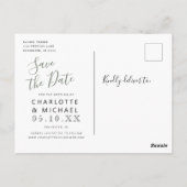 rustikale Wildblumen Wasser kann Save the Date Postkarte (Rückseite)