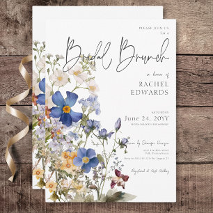 Rustikale Wildblumen Wasserfarbe Bridal Brunch Einladung