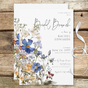 Rustikale Wildblumen Wasserfarbe Bridal Brunch Einladung