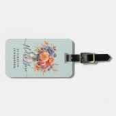 Rustikale Wildblumen Wasserfarbe Mason Jar Pale Bl Gepäckanhänger (Vorderseite horizontal)