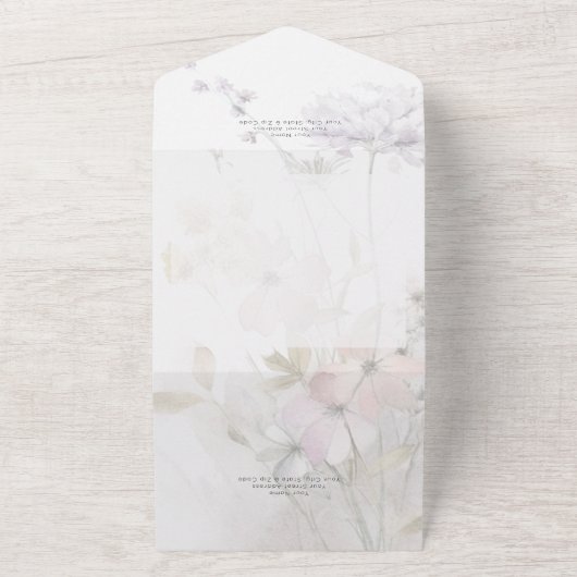 Rustikale Wildblumen zum Abendessen All In One Einladung (Außenbereich)