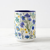Rustikale Wildblumen Zweifarbige Tasse (Mittel)