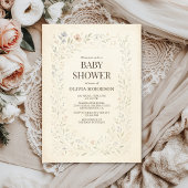 Rustikale Wildblumengarten-Boho-Baby-Party Einladung