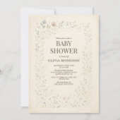 Rustikale Wildblumengarten-Boho-Baby-Party Einladung (Vorderseite)