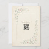 Rustikale Wildblumengarten QR-Code-Brautjunggesell Einladung (Rückseite)