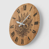 Rustikale Wildblumenstrauß-Wanduhr Große Wanduhr (Winkel)