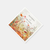 Rustikale Wildblumenwiese Herbsthochzeit Serviette (Ecke)