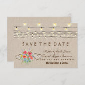 Rustikale, wilde Blume Linen Wedding rettet das Da Save The Date (Vorne/Hinten)