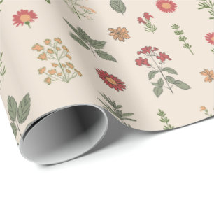 Rustikale Wilde Kräuter   Botanisches Vintage-Kräu Geschenkpapier