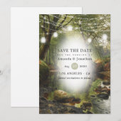 Rustikale wilde Waldgrün-Hochzeit Save The Date (Vorne/Hinten)