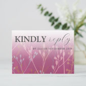 Rustikale Wildgras Dunkelrosa UAWG Wedding RSVP Karte (Stehend Vorderseite)