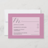 Rustikale Wildgras Dunkelrosa UAWG Wedding RSVP Karte (Rückseite)