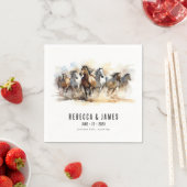 Rustikale Wildpferde Reittiere Hochzeit Serviette (Beispiel)